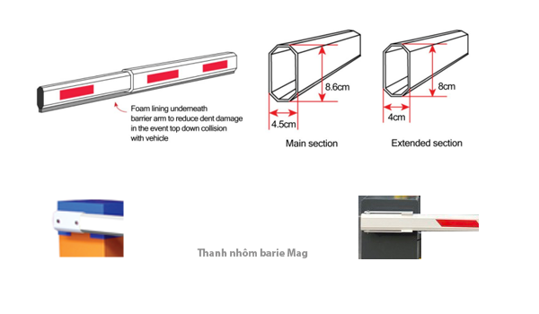 Thanh nhom barie Mag